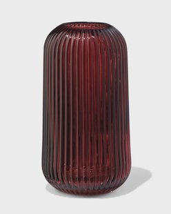 HEMA Vaas voor geurstokjes ⌀8.5x16.2cm glas ribbel aubergine (aubergine)