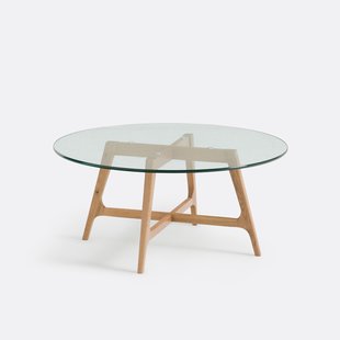 Ronde salontafel, glazen blad, Zoleta