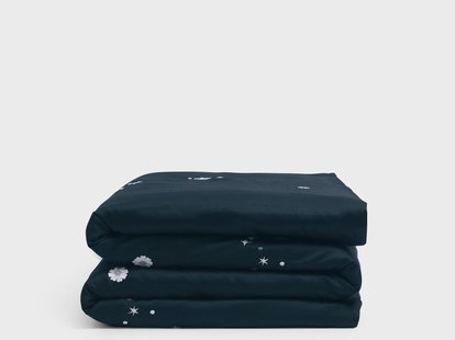 Yumeko Kinderdekbedovertrek katoen satijn blueberry starry flower 100x135 100% biologisch en fairtrade katoen, satijn geweven