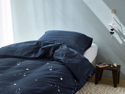 Yumeko Dekbedovertrek katoen satijn blueberry starry flow 140x220+1/60x70 100% biologisch en fairtrade katoen, satijn geweven