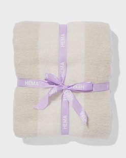 HEMA Plaid 130x150cm wollook strepen beige (beige)