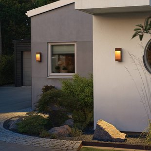 Konstsmide LED buiten wandlamp Rho, roestkleurig, hoogte 28 cm, metaal, IP54