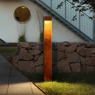 Konstsmide LED tuinpadverlichting Rho, roestkleurig, hoogte 100 cm, metaal, IP54