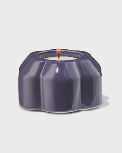 HEMA Theelichthouder keramiek bloem donkerblauw (donkerblauw)