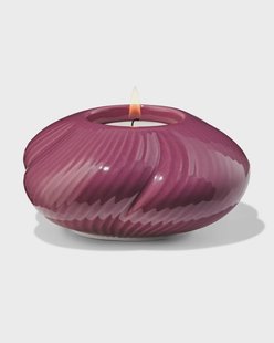 HEMA Theelichthouder keramiek twist donkerpaars (donkerpaars)