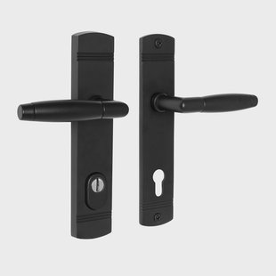 De Oude Deurklink Retro buitendeurbeslag klink/klink PC92 zwart