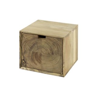 Giga Meubel - Nachtkastje Naturel Hout - 30x29x25cm - Block