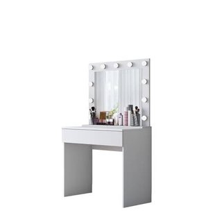 Giga Meubel - Make-up Tafel Wit - 90cm - Incl. Spiegel - Bengisu