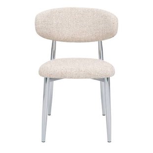 DÉJA Living - Eetkamerstoel Beige|Chrome - Skara - Set van 2