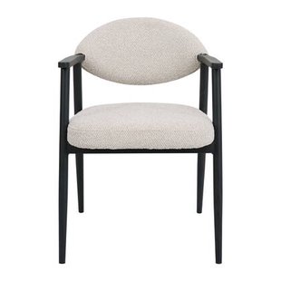 DÉJA Living - Eetkamerstoel Beige|Zwart - Karup - Set van 2