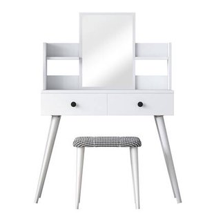 Giga Meubel - Make-up Tafel Wit - 112cm - Incl. Kruk - Bulon