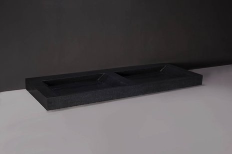 Wastafel Forzalaqua Bellezza Doppio Graniet Gezoet 160,5x51,5x9 cm Zonder Kraangaten
