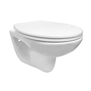 Wandcloset Wiesbaden Neptunus 2.0 Rimless met Neptunus 2.0 toiletzitting Glans Wit