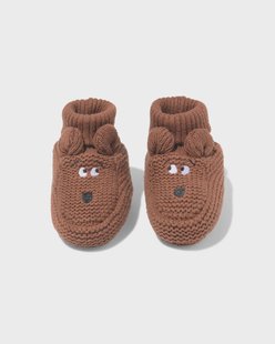 HEMA Newborn sloffen gebreid hond bruin (bruin)