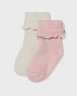 HEMA Babysokken terry ruffle - 2 paar beige (beige)