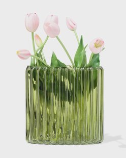 HEMA Vaas 8x20cm glas ovaal groen (groen)