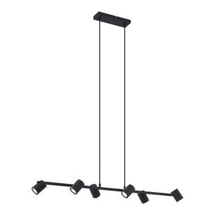 QAZQA Moderne hanglamp zwart 6-lichts - Jeana Straight