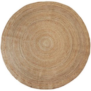 tectake® Handgeweven tapijt Glim van jute, boho-stijl, rond Ø 200 cm