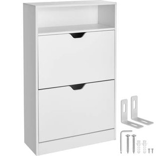 tectake® Schoenenkast Calea met 2 kantelvakken voor 12 paar schoenen