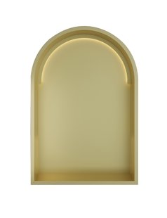 Hotbath &MORE Inbouwnis Toogmodel 30x45x10cm met LED IP44 Geborsteld Messing PVD