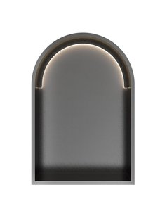 Hotbath &MORE Inbouwnis Toogmodel 30x45x10cm met LED IP44 Geborsteld Gunmetal PVD