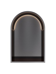 Hotbath &MORE Inbouwnis Toogmodel 30x45x10cm met LED IP44 Geborsteld Zwart PVD