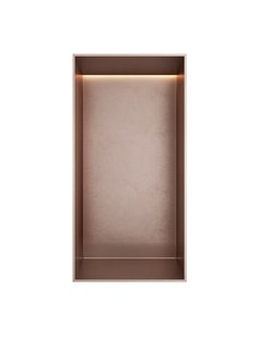 Hotbath &MORE Inbouwnis 30x15x10cm frameless + LED Geborsteld Koper PVD