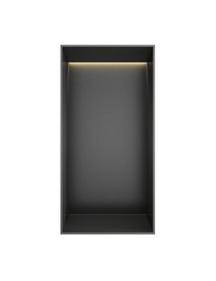Hotbath &MORE Inbouwnis 30x15x10cm frameless + LED Geborsteld Gunmetal PVD