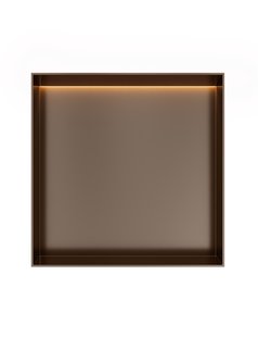 Hotbath &MORE Inbouwnis 30x30x10cm frameless + LED Tuscan Bronze
