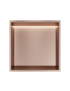 Hotbath &MORE Inbouwnis 30x30x10cm met LED IP44 Geborsteld Koper PVD