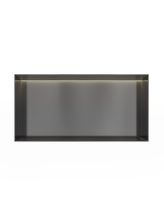 Hotbath &MORE Inbouwnis 30x60x10cm frameless + LED Geborsteld Gunmetal PVD