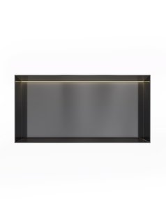 Hotbath &MORE Inbouwnis 30x60x10cm frameless + LED Geborsteld Zwart PVD