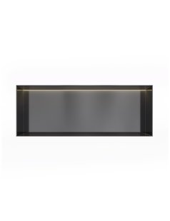 Hotbath &MORE Inbouwnis 30x80x10cm frameless + LED Geborsteld Zwart PVD
