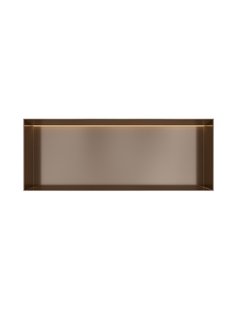 Hotbath &MORE Inbouwnis 30x80x10cm frameless + LED Tuscan Bronze