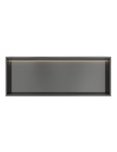 Hotbath &MORE Inbouwnis 30x80x10cm met LED IP44 Geborsteld Gunmetal PVD