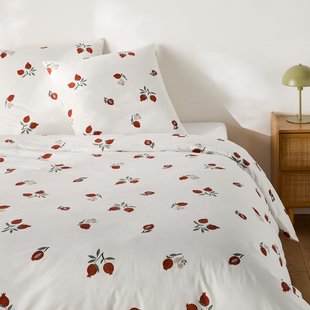 Bedlinnenset van 50% gerecycled katoen met vierkant kussensloop Grenada