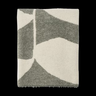 Scandi Living Leaf wollen plaid 130x180 cm Khaki groen