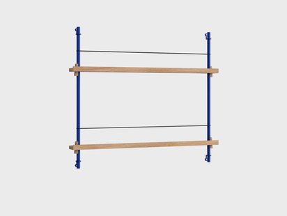 Moebe - Magazine Shelving 65 Plank Oak/Deep Blue