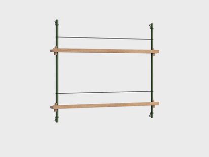 Moebe - Magazine Shelving 65 Plank Oak/Pine Green