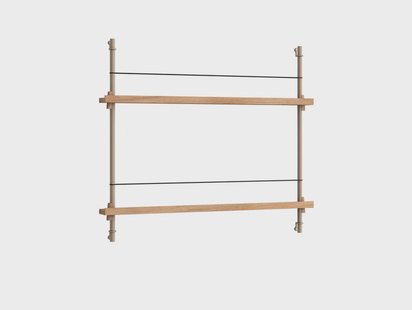 Moebe - Magazine Shelving 65 Plank Oak/Warm Grey