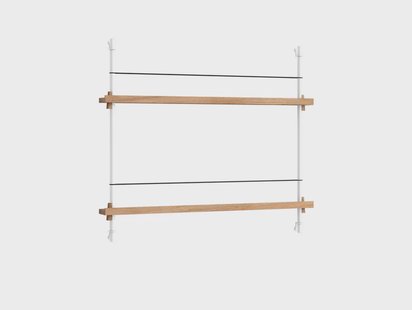 Moebe - Magazine Shelving 65 Plank Oak White