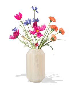 HEMA Vaas ⌀8x23cm glas bloemvorm melkachtig wit (wit)