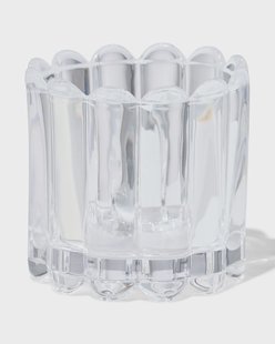 HEMA Glas voor geurkaars ⌀8x8cm ribbel transparant (transparant)