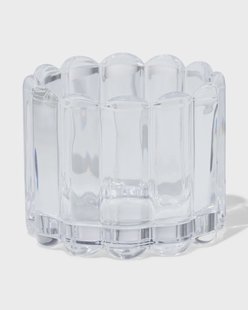 HEMA Glas voor geurkaars ⌀12x10cm ribbel transparant (transparant)