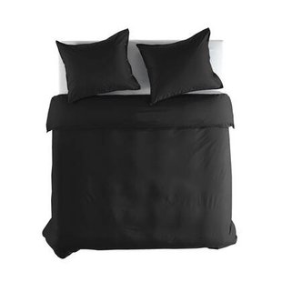 Yellow Dekbedovertrek Percale volcano black