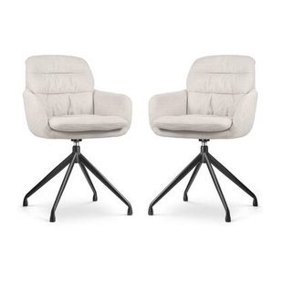 Nolon Nola-Mia Draaibare Eetkamerstoelen Beige - Zwart - set van 2