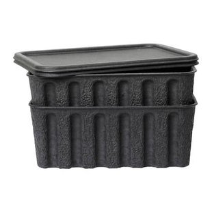 Ferm Living Paper Pulp Opbergdoos L - Set van 2 - Charcoal