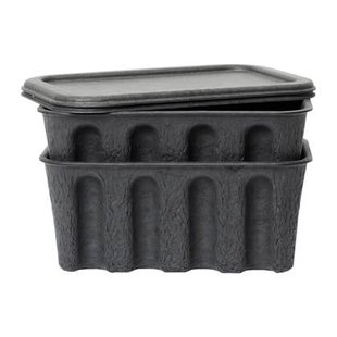 Ferm Living Paper Pulp Opbergdoos S - Set van 2 - Charcoal