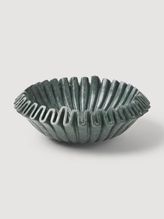 Handgemaakte decoratieve schaal Santorini van marmer, &Oslash; 31 cm