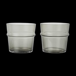 Ferm Living Boya drinkglas laag 30 cl 2-pack Smoked Grey